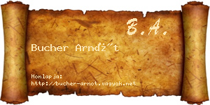 Bucher Arnót névjegykártya